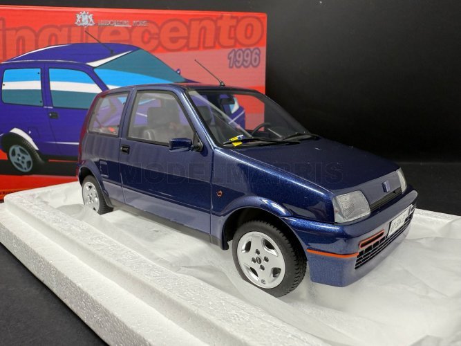 Fiat Cinquecento Sporting 1996 – Miniature 1/18 Laudoracing-Models Résine Bleu Métallisé